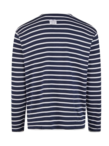 Wind Sportswear Langarm Shirt gestreift in navy-weiß