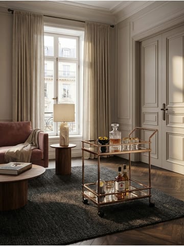 KADIMA DESIGN Design Servierwagen Dunkles 2 Ebenen mit Bremsen, Beistelltisch