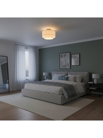 relaxdays Deckenlampe  in Beige/ Bronze - (H)24 x Ø 35 cm