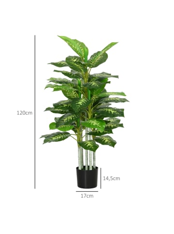 HOMCOM Künstliche Pflanze-17L x 17B x 120H cm-Grün