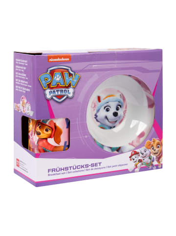 United Labels 3-teiliges Paw Patrol Frühstücksset - Teller, Schale & Tasse in rosa