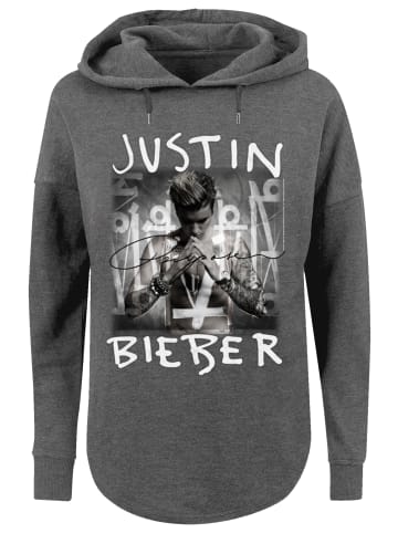 F4NT4STIC Oversized Hoodie Justin Bieber Purpose Album Cover in charcoal