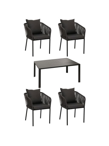 MCW Gartengarnitur N41, Anthrazit, Kissen dunkelgrau