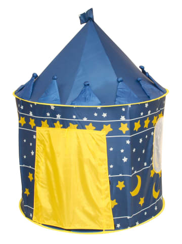 roba Spielzelt 'Mond und Sterne' - Spielhaus aus Stoff - inkl. Tasche - Blau / Gelb