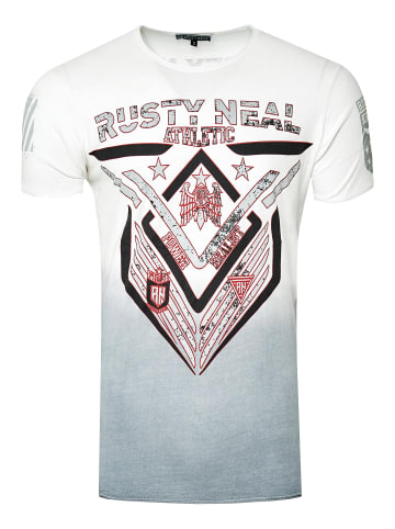 Rusty Neal Rundhals T-Shirt mit Front-Print in Weiß