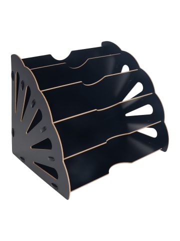 relaxdays Briefablage in Schwarz - (B)34 x (H)28 x (T)28 cm