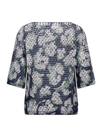 Betty Barclay Strickpullover mit Print in Dark Blue/Beige