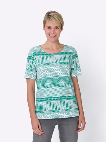 Sieh an! Shirt in smaragd-weiß-bedruckt
