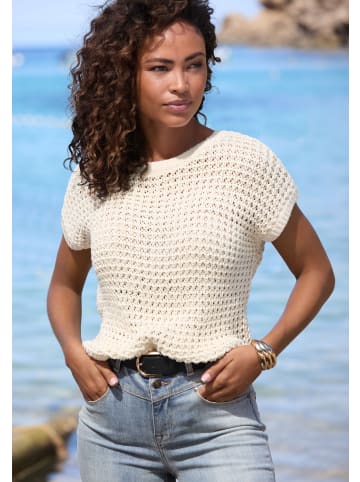 s.Oliver Kurzarmpullover in creme
