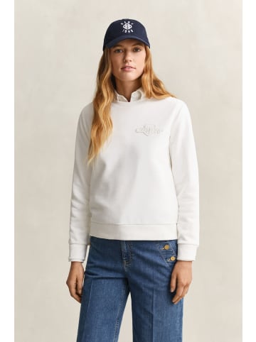 Gant Tonal Shield Rundhals-Sweatshirt in Eggshell