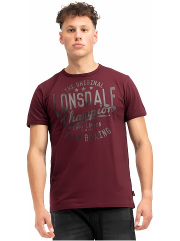 Lonsdale T-Shirt "Harehills Herren T-Shirt normale Passform" in Rot