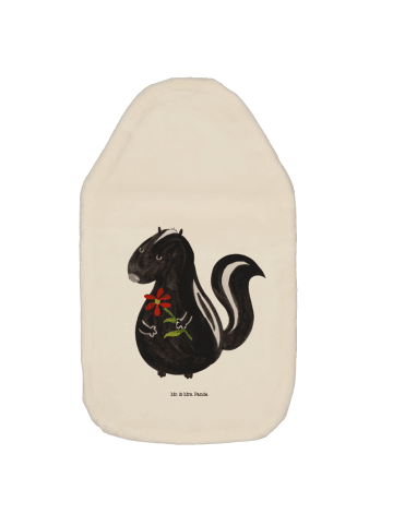 Mr. & Mrs. Panda Wärmflasche Stinktier Blume ohne Spruch in Weiß