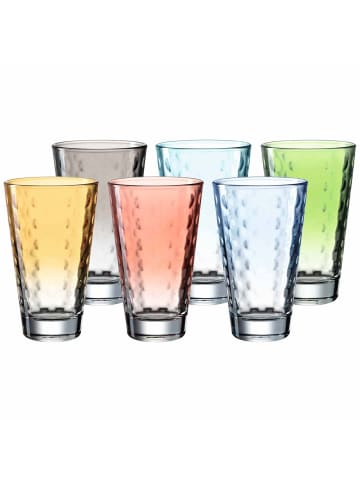 LEONARDO 6er Set Trinkgläser Optic 300 ml in bunt