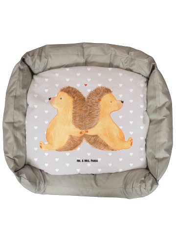 Mr. & Mrs. Panda Hundekorb Igel händchenhaltend ohne Spruch in Grau Pastell