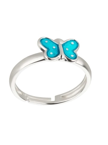 schmuck23 Ring 925 Silber Schmetterling in Blau