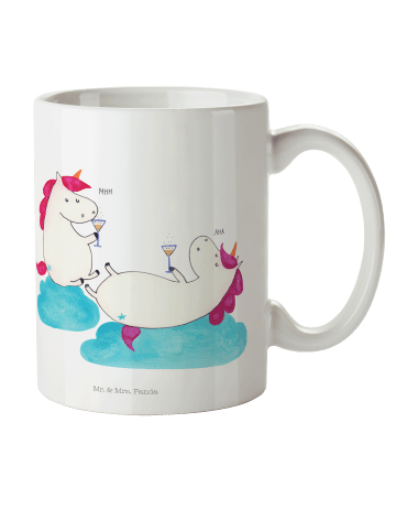 Mr. & Mrs. Panda Mehrwegbecher Einhorn Sekt ohne Spruch in Weiß