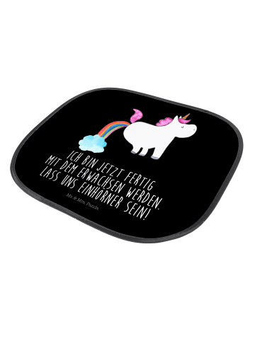 Mr. & Mrs. Panda pkw sonnenschutz Einhorn Pupsen mit Spruch in Schwarz