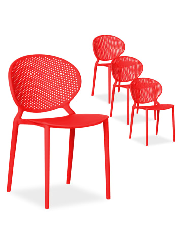 Homestyle4u Küchenstuhl 4er Set in Rot