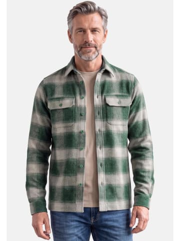 Redmond Hemdjacke / Overshirt Basic in Beige / grün