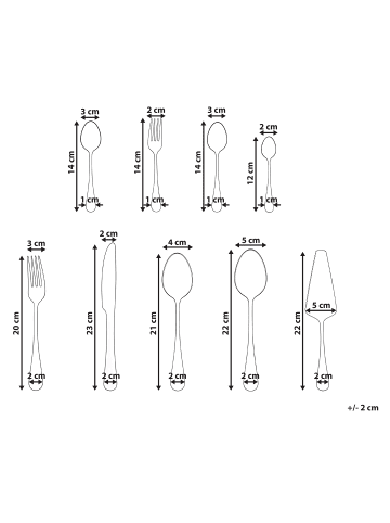 Beliani 70-set Besteck Set ROTINI in Silber