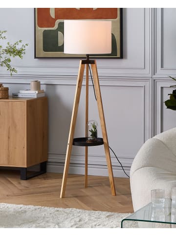 Beliani Stehleuchten BLUFF in Braun/Weiß/Schwarz - (W) 41 x (H) 149 x (L) 41 cm