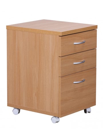 KADIMA DESIGN Rollcontainer OTTAWA 40 x 60 x 45 cm Unterschrank mit Rollen Buche,