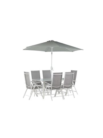 ebuy24 Gartenset Brekki 9-teilig Weiß 90 x 150 cm
