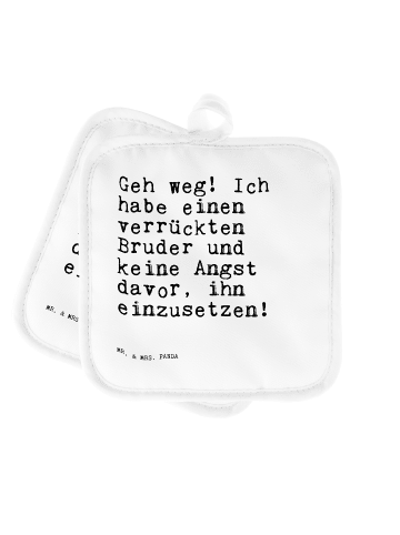 Mr. & Mrs. Panda Topfuntersetzer Geh weg! Ich habe... mit Spruch in Weiß