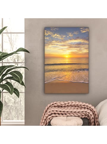 MuchoWow Leinwand Bilder Sonnenuntergang Meer