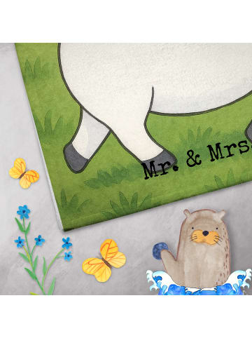 Mr. & Mrs. Panda Gästetuch Einhorn Stolzieren Design mit Spruch in Weiß