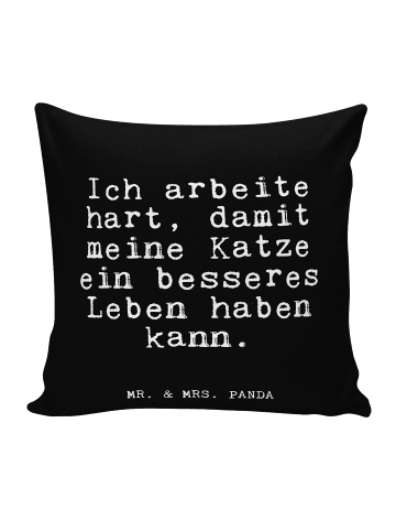 Mr. & Mrs. Panda Sofakissen Ich arbeite hart, damit... mit Spruch in Schwarz