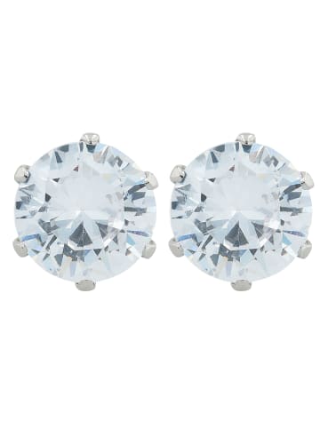Adeliás Damen Ohrringe – Ohrstecker aus Edelstahl mit Zirkonia in silber