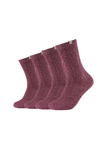 Skechers Socken 4er Pack warm & cozy in maroon  mouliné