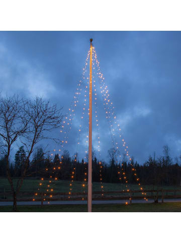 MARELIDA LED Baummantel Lichterkette für Fahnenmast 10 Stränge H: 7m