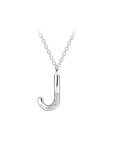 Alexander York Kette mit Buchstabenanhänger J aus 925 Sterling Silber, 2-tlg. in silber