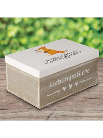 Mr. & Mrs. Panda Truhe Fuchs Gitarre mit Spruch in Weiß