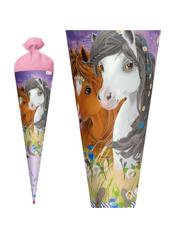 ROTH Schultüte groß Blumenpferde 70 cm in Lila