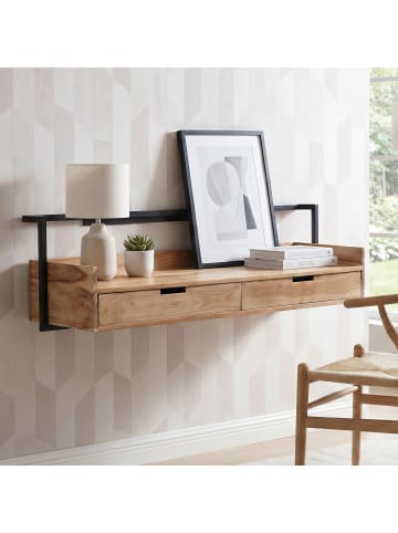 FineBuy Schreibtisch in Braun / Akazie / 120x38x37