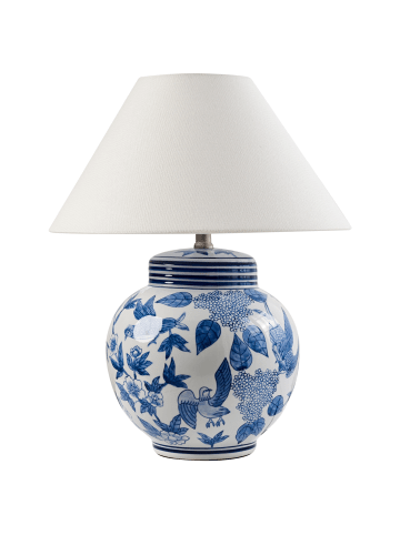 Beliani Tischleuchten ARUNCA in Weiß/Blau - (W) 40 x (H) 51 x (L) 40 cm