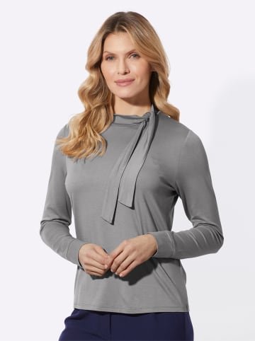 Sieh an! Stehkragen-Shirt in grau