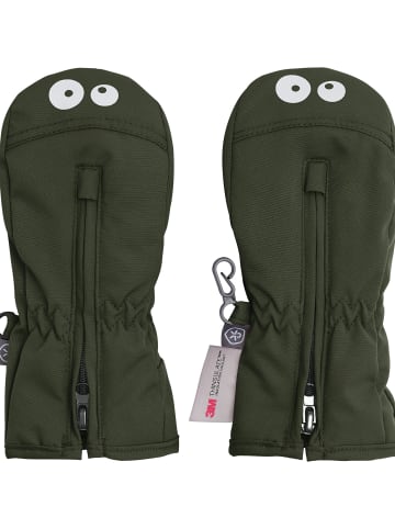 Color Kids Feustling Mittens W. Zipper in Oliv