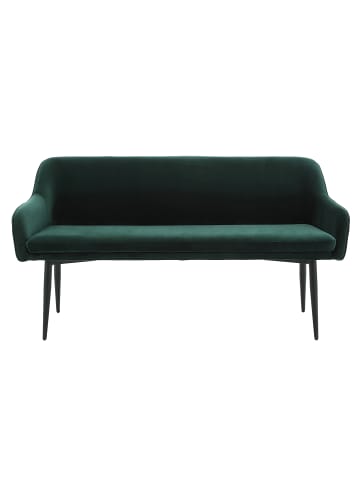 SalesFever Sitzbank elegant 160 cm mit Diamantsteppung und Bezug aus Samt in Tannengrün
