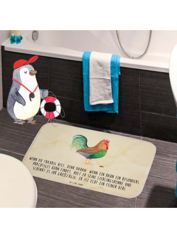 Mr. & Mrs. Panda Badteppich Hahn Korn mit Spruch in Vintage