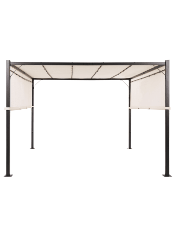 Beliani Garten-Pergola PARGA in Beige/Schwarz - (W) 310 x (H) 215 x (L) 310 cm