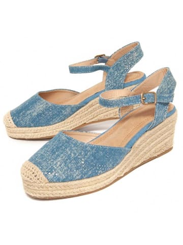 Montevita Sandaletten SPARTO Keilabsatz Espesparto2 in Blau