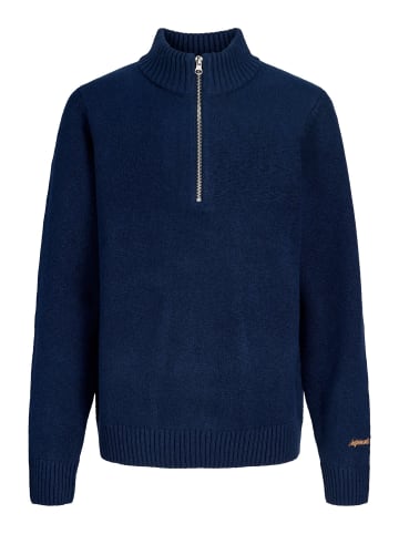 JACK & JONES Junior Strickjacke mit Viertelreißverschluss in Ocean Cavern