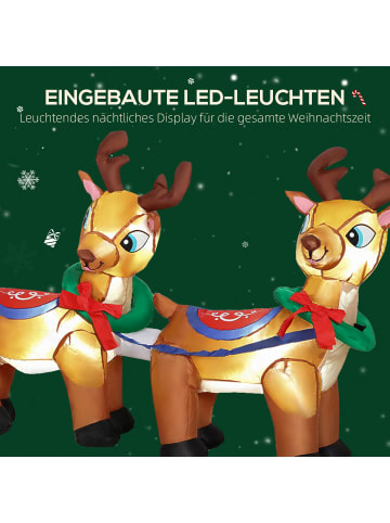 Outsunny Aufblasbar Weihnachtsdeko-240L x 75B x 100H cm-Rot+Braun