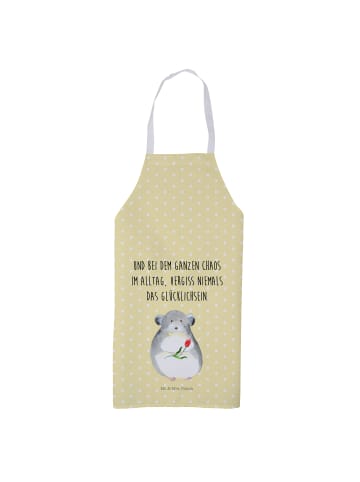 Mr. & Mrs. Panda Grillschürze Chinchilla Blume mit Spruch in Gelb Pastell
