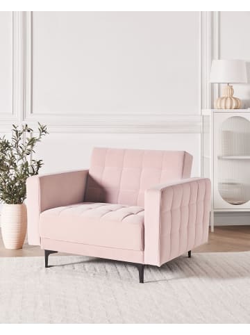 Beliani Sessel ABERDEEN in Rosa/Schwarz - (W) 106 x (H) 83 x (L) 88 cm