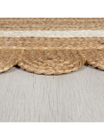KADIMA DESIGN Jute-Teppich Naturfaser PLYM Geometrisch Boho Wohnzimmer in Braun-Beige